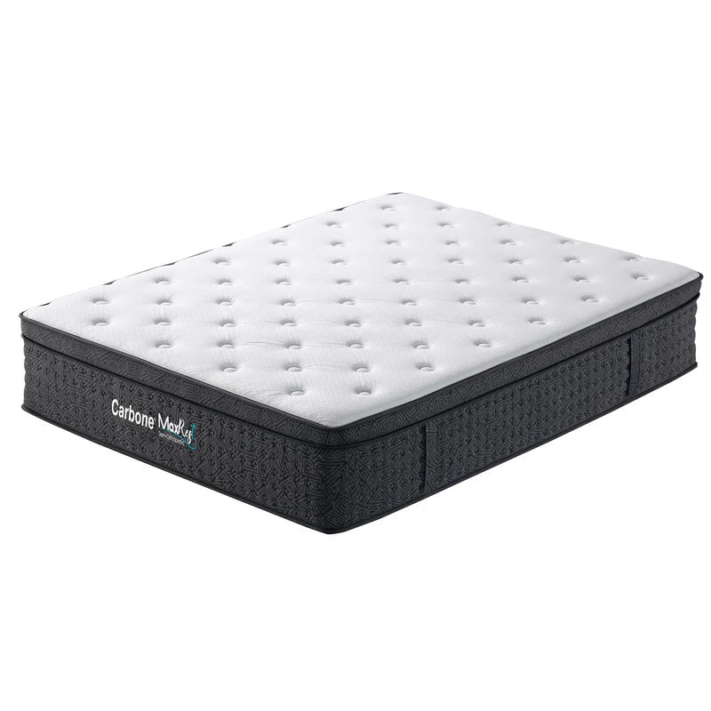 Colchones Semi Ortopédicos Empacados Al Vacío Max Rest Con Resortes, 35Cm Espesor (14") Alta Calidad Eco Comfort. Anti Acaros CARBONE