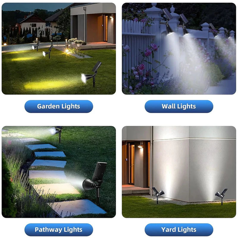 Foco Lampara Solar Para Césped O Pared 18LED. Lampara Negra Con Panel Sol Integrado. Reflector Solar Para Jardín. Ilumina Hasta 7 Metros. (Luz Blanca) AB177 Selecto