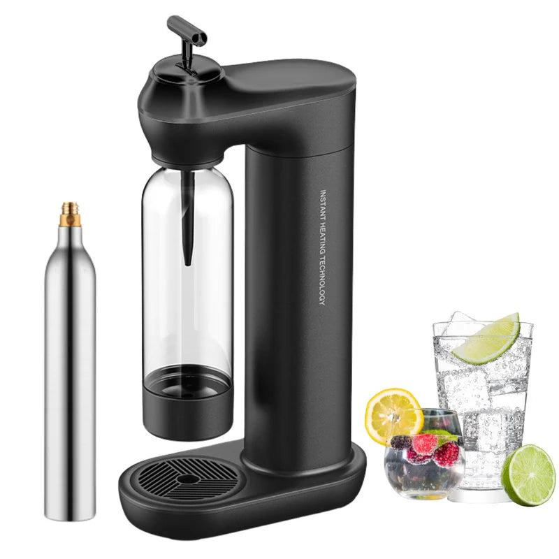 Máquina De Agua Con Gas Soda Automática. Color Negro 1L. Incluye Cilindro De CO2. Estilo Sodastream Soda Maker AB576 CARBONE
