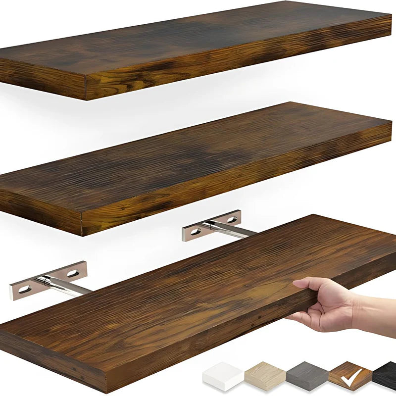 Repisas De Pared Flotantes (Set De 3 Piezas). Tablillas Chocolates 6.7X1.1X16” Estanterías AB825