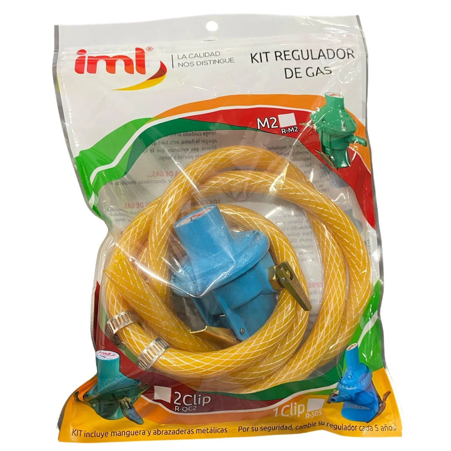 Regulador De Gas Tropigas Adaptador Con Manguera + Brazaletes IML R-505K1 Cabezote de gas. Cabezote Tropigas. IML