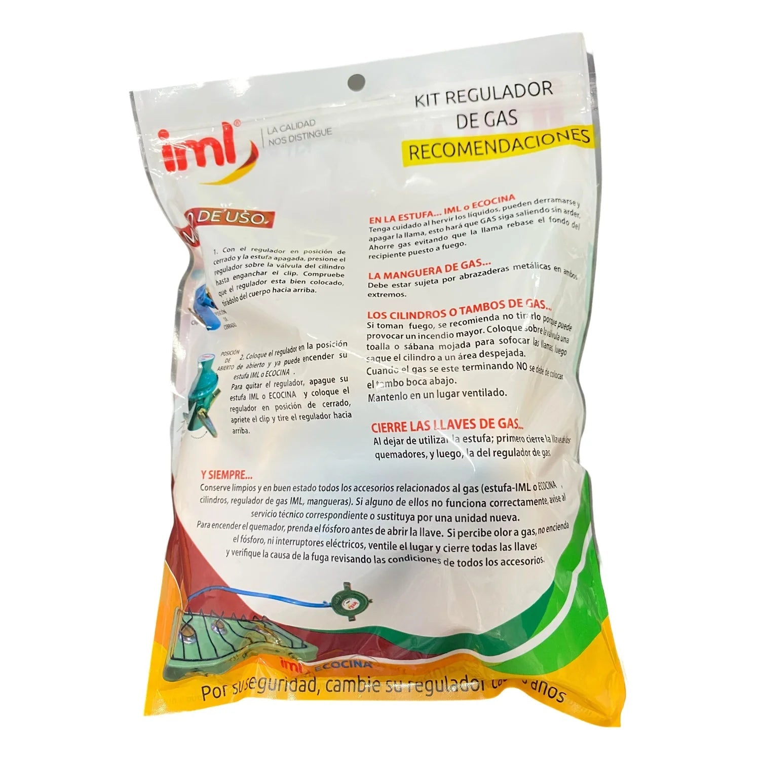 Regulador De Gas Tropigas Adaptador Con Manguera + Brazaletes IML R-505K1 Cabezote de gas. Cabezote Tropigas. IML