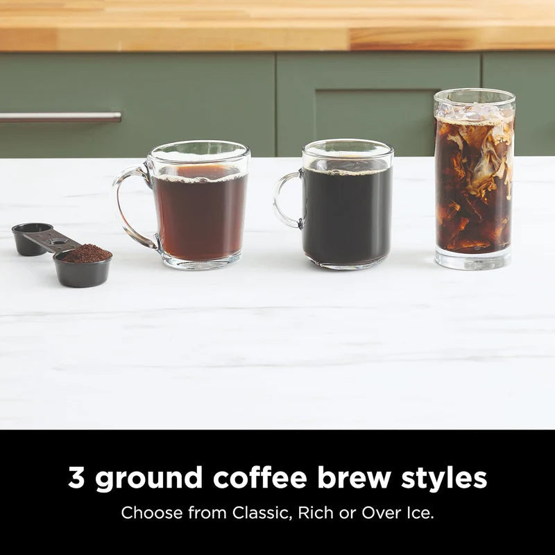 Cafetera Ninja Espresso & Coffee Barista System. Máquina De Café De Capacidad Hasta 12 Tazas, Función Para Cápsulas De Nespresso, Espumador Plegable NJS-38-CFN601 NINJA