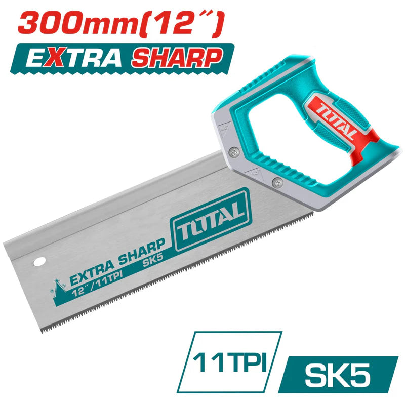 Serrucho Trasero 12" Espesor 0.8 Mm, 11TPI SK5 Extra Afilado Total THT59128B TOTAL