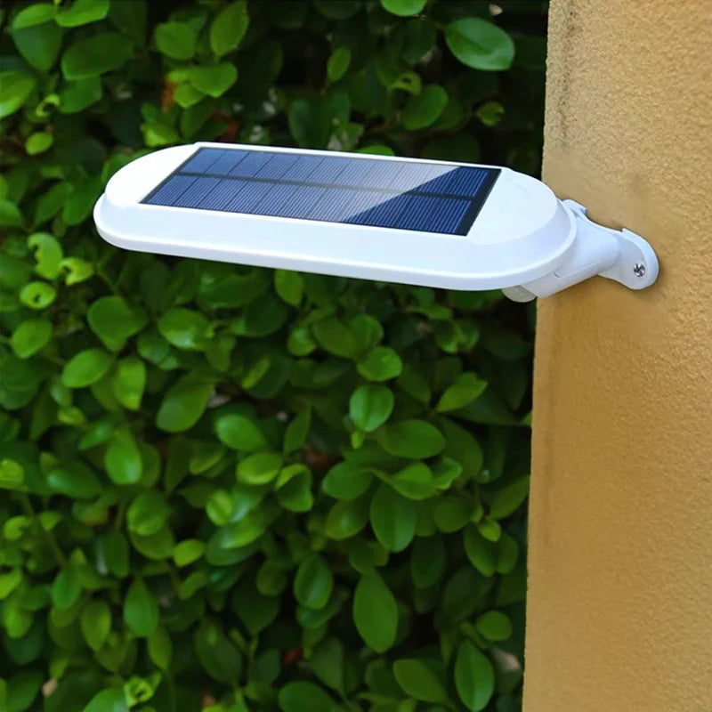 Lampara Solar Para Exteriores. Luz LED Cálida Amarilla. Panel Solar Integrado Con Sensor De Movimiento Hasta 10 Mts De Distancia Color Blanco Selecto