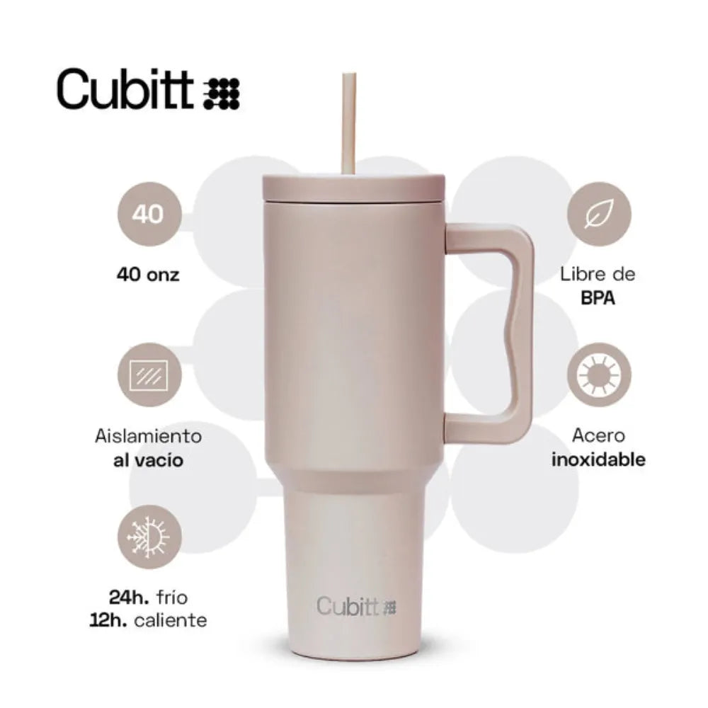 Termo Tumbler con Carrizo 40oz Beige Cubitt CT-TUMB9 Cubitt