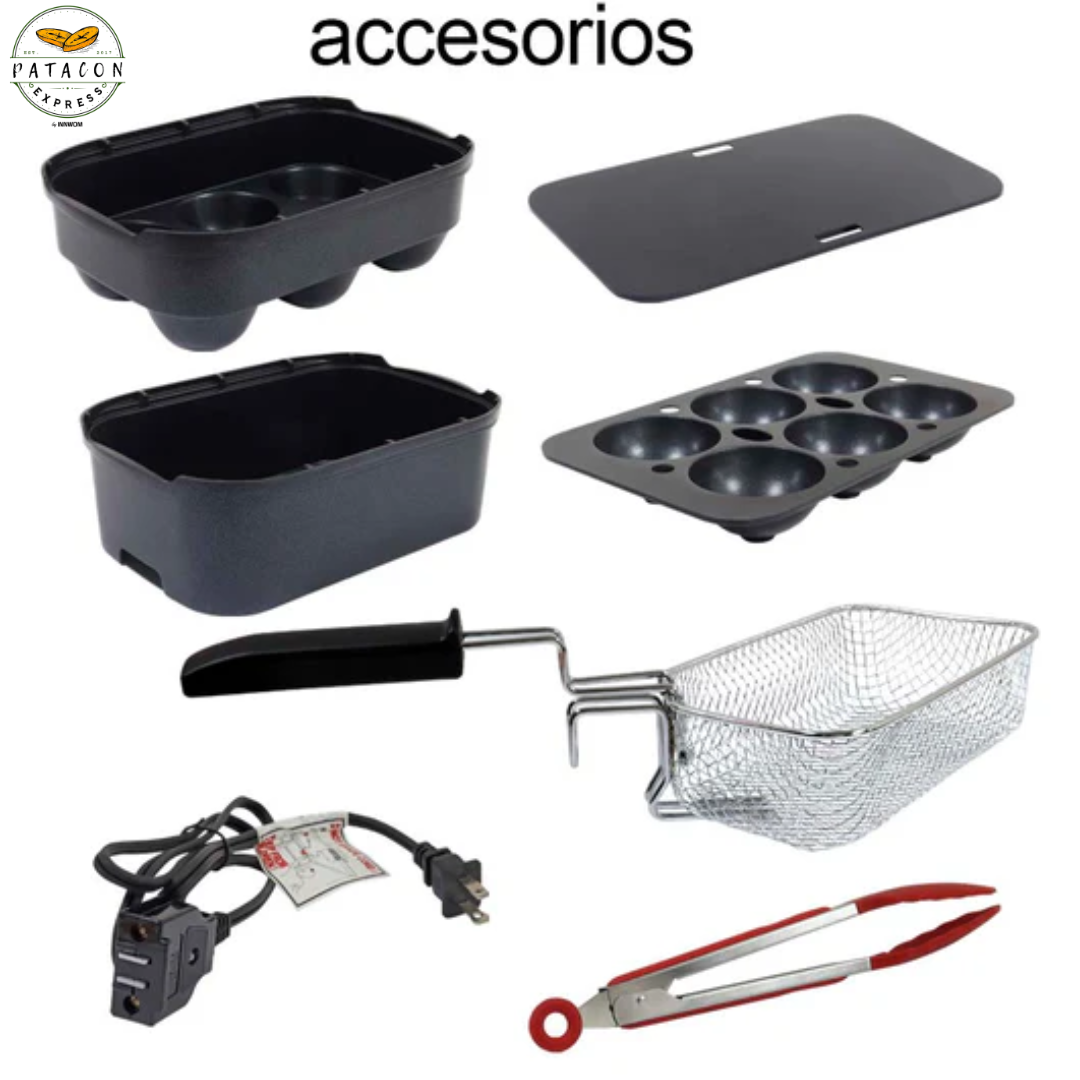 Pataconera Multifuncional Eléctrica 6 en 1 Capacidad 1 Litro Patacon Express PE1026 Freidora.