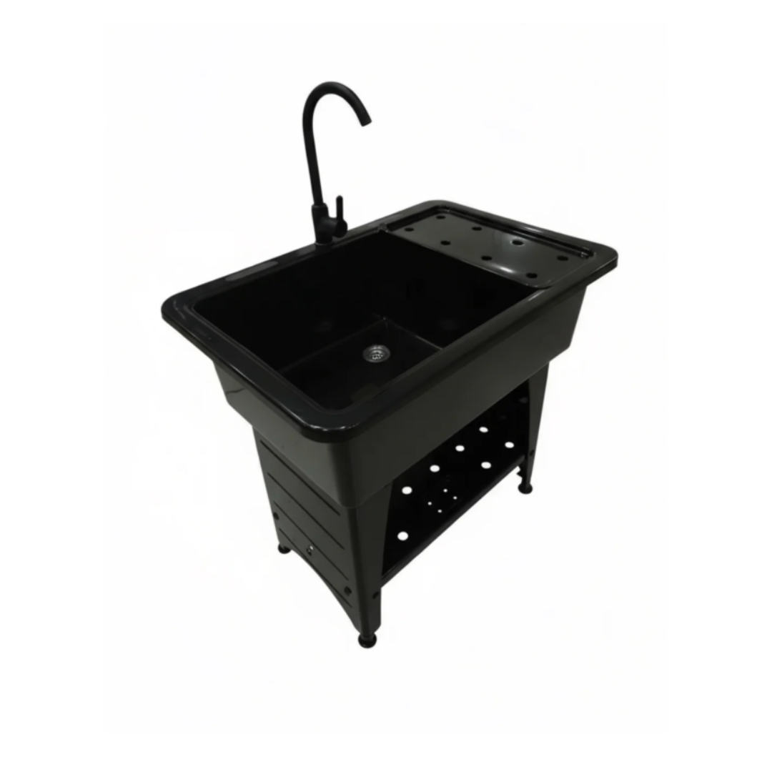 Tina PVC de Lavandería Plástico Negro 82x57x76cm 146-2002B