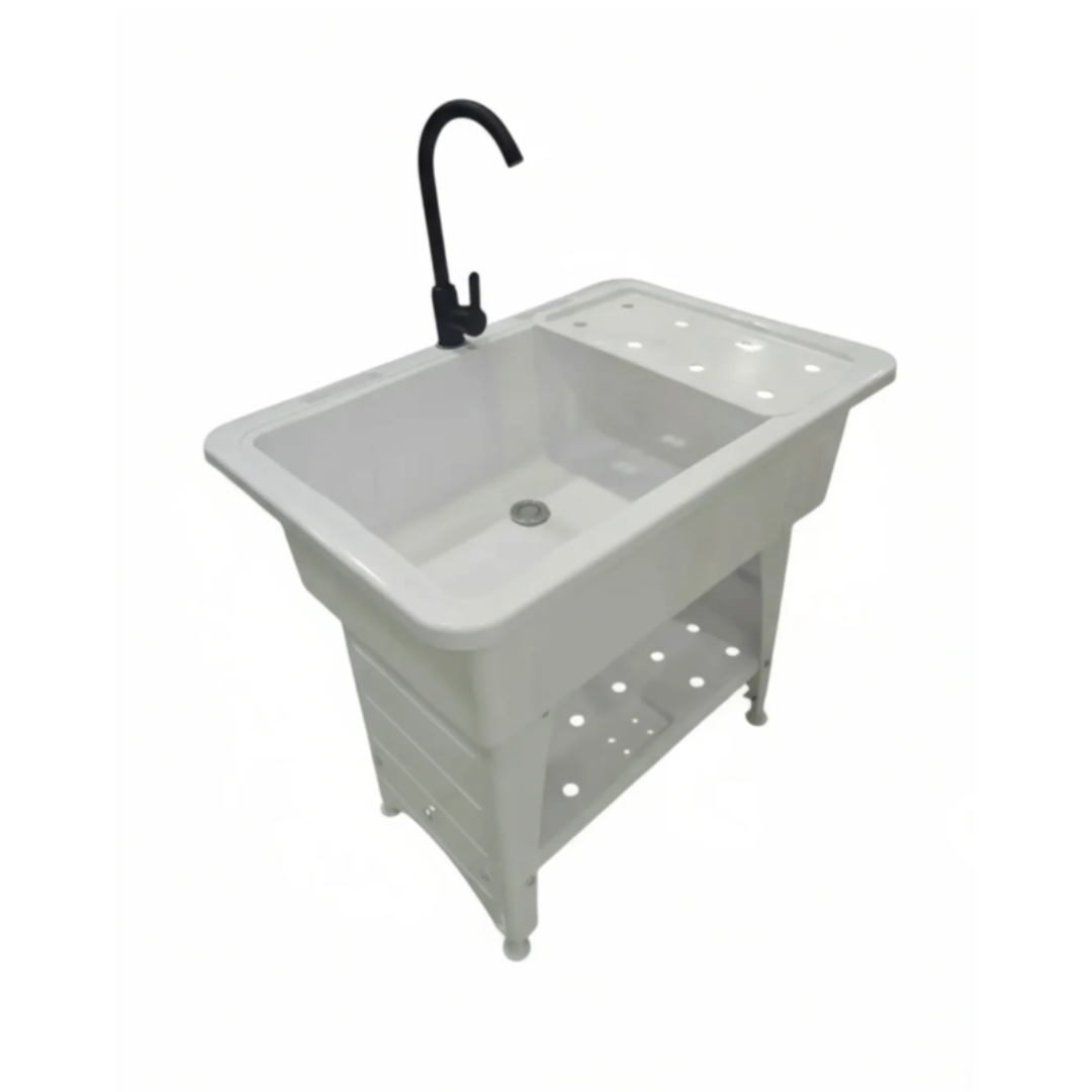 Tina PVC de Lavandería Plástico Blanco 82x57x76cm 146-2001W