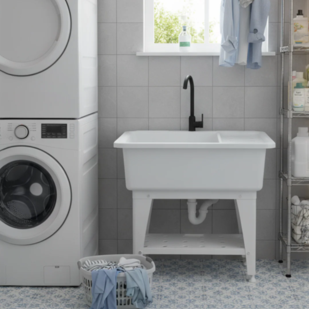 Tina PVC de Lavandería Plástico Blanco 82x57x76cm 146-2001W Selecto