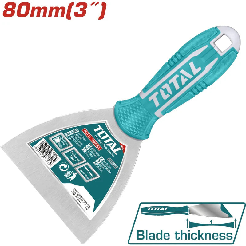 Espatula De 80 Mm. Acero Inoxidable. Mango Comodo. Total THT83806