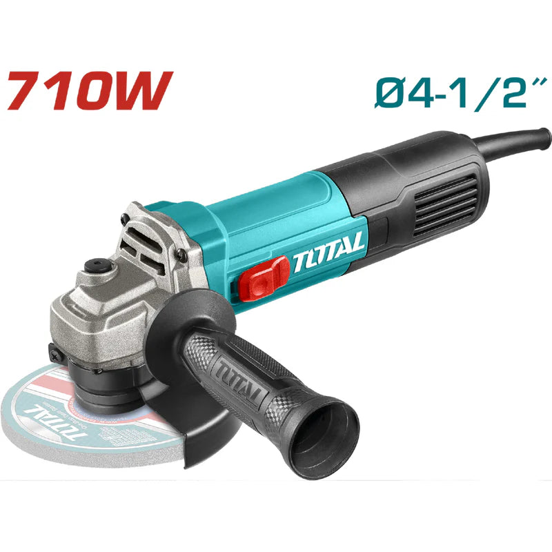 Esmeriladora Angular. 710W.Velocidad Sin Carga: 12000Rpm. Rosca: 5/8"-11UNC No Incluye Disco. Total UTG10711576 TOTAL