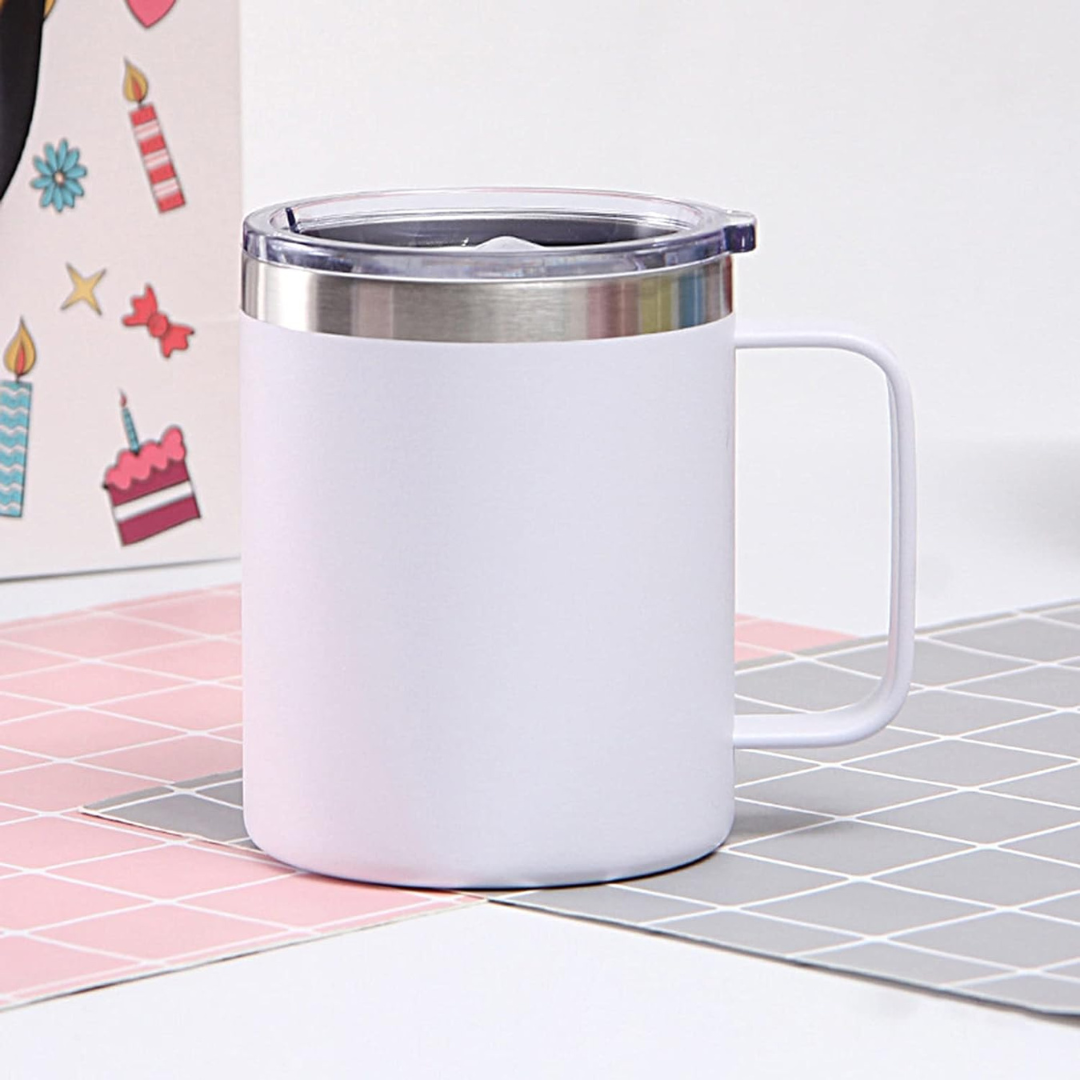 Taza Térmica de Acero Inoxidable de 400ml Blanco Lotus SV-SBM-685 Selecto
