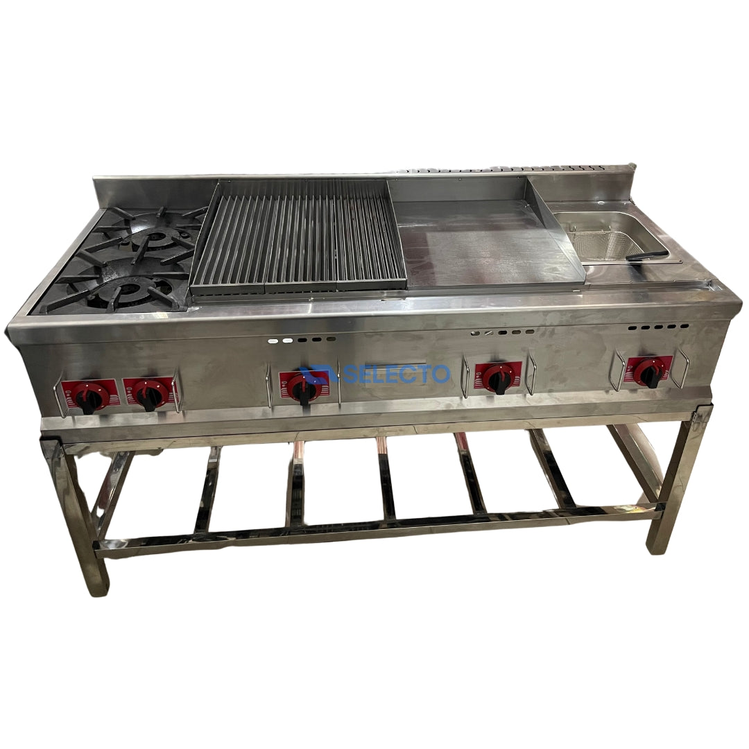 Equipo de Cocina 4 en 1 de Acero Inoxidable 1500*610*430mm HGF-1500 Selecto