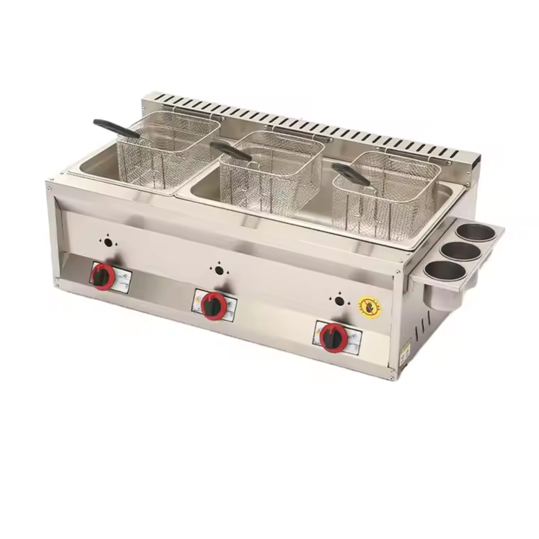 Freidora a Gas de Acero Inoxidable 6L+6L+6L FCS-36L Selecto