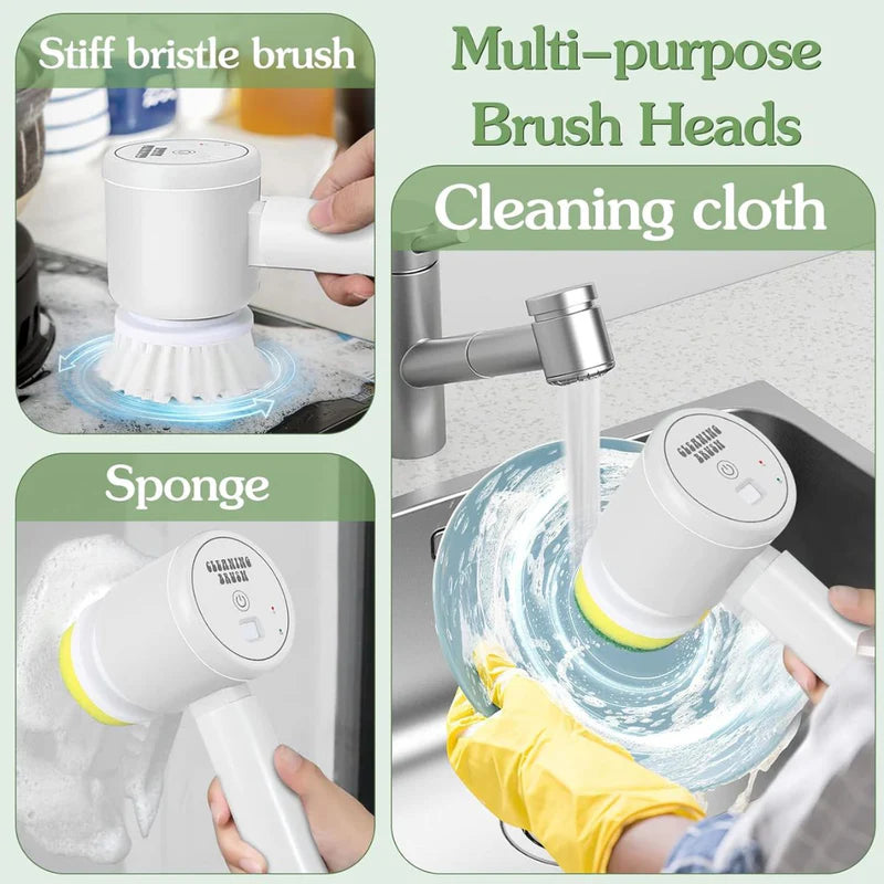 Cepillo Giratorio Eléctrico Inalámbrico. Limpiador A Batería Con Resistencia Al Agua IPX7. Incluye Accesorios. AB341