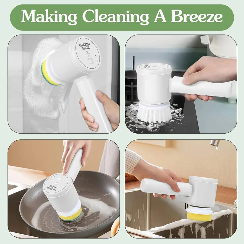 Cepillo Giratorio Eléctrico Inalámbrico. Limpiador A Batería Con Resistencia Al Agua IPX7. Incluye Accesorios. AB341