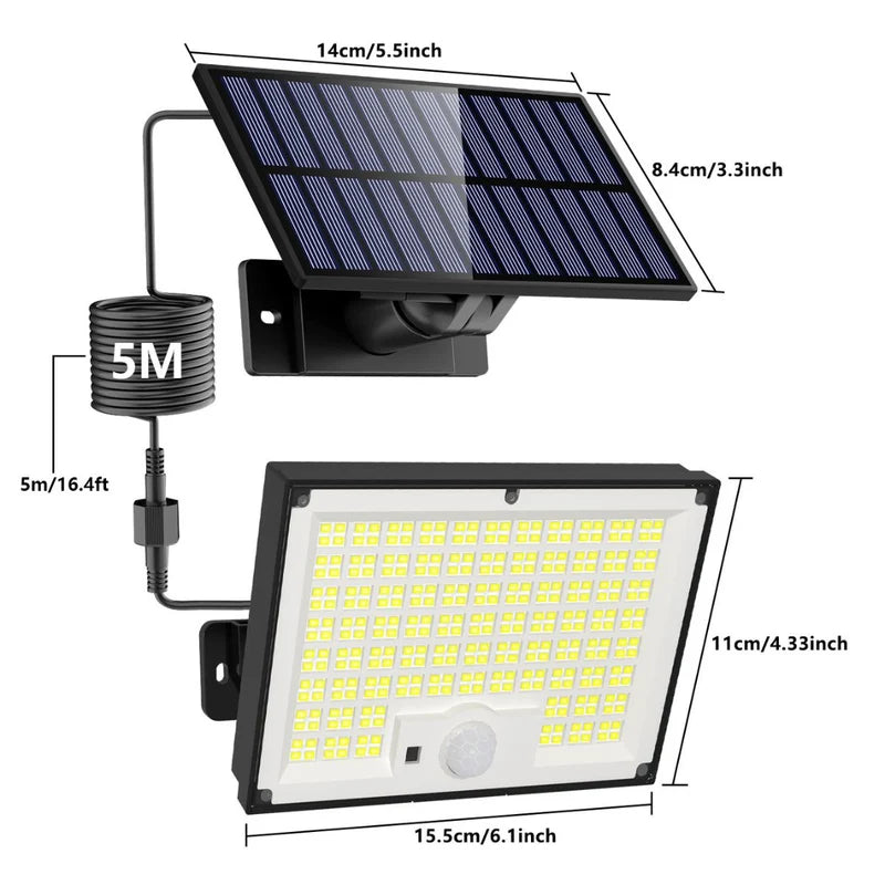 Lámpara Solar LED Para Jardín Y Paisajismo Con Estaca Exterior Con Sensor De Movimiento Y Control Remoto (15X11cm). Reflector Impermeable IP65 Con 3 Modos De Iluminación LT801
