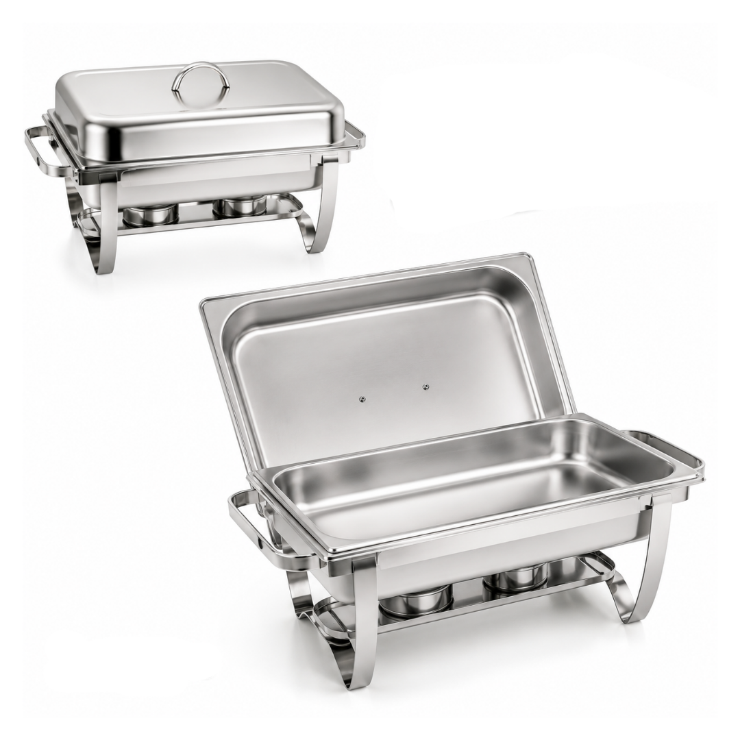 Chafing Dish Rectangular de Acero Inoxidable con Tapa | FSK11155