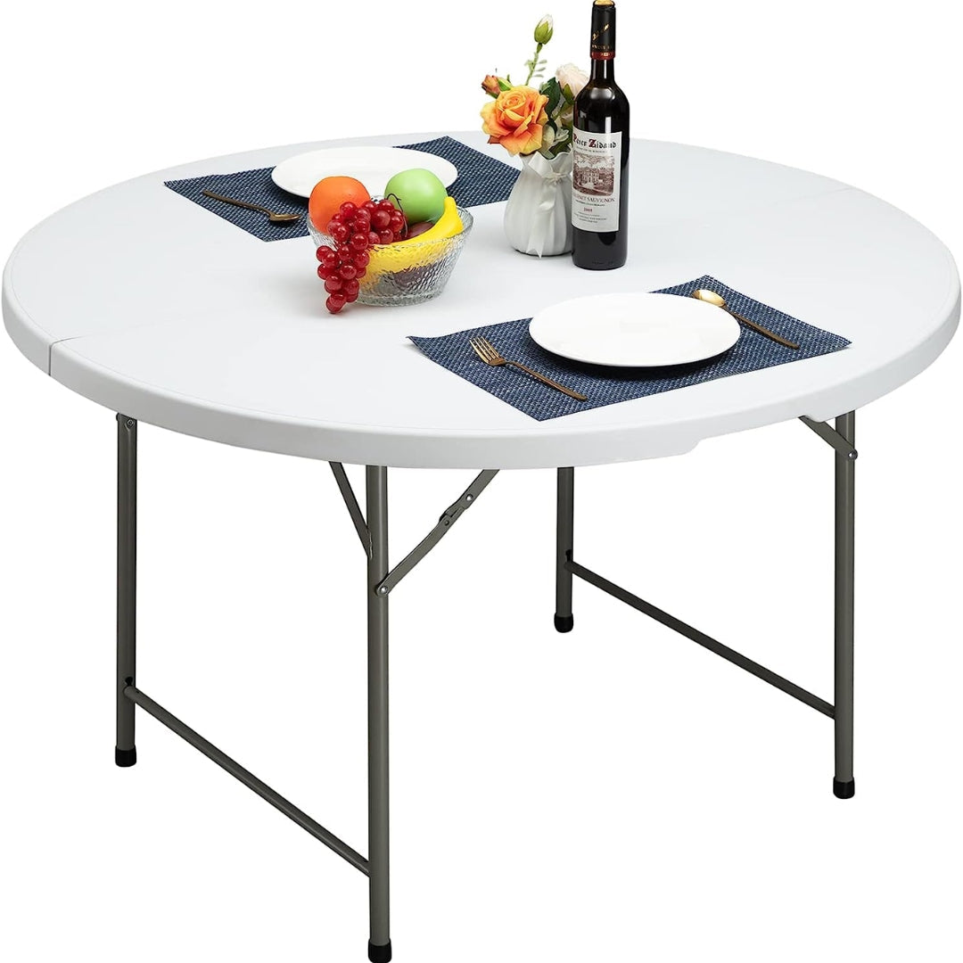 Mesa Plegable Redondo de Plástico con Metal 75x120cm Selecto
