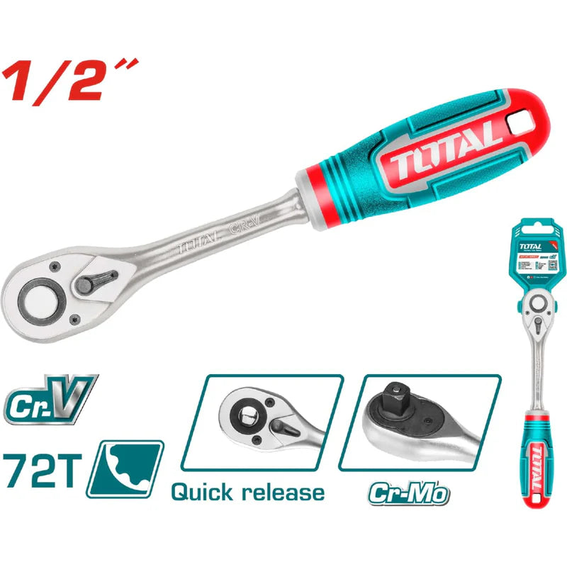 Ratchet De 1/2" 45T 260 Mm Largo Material CR-V+Cr-Mo. Total THT106126 TOTAL