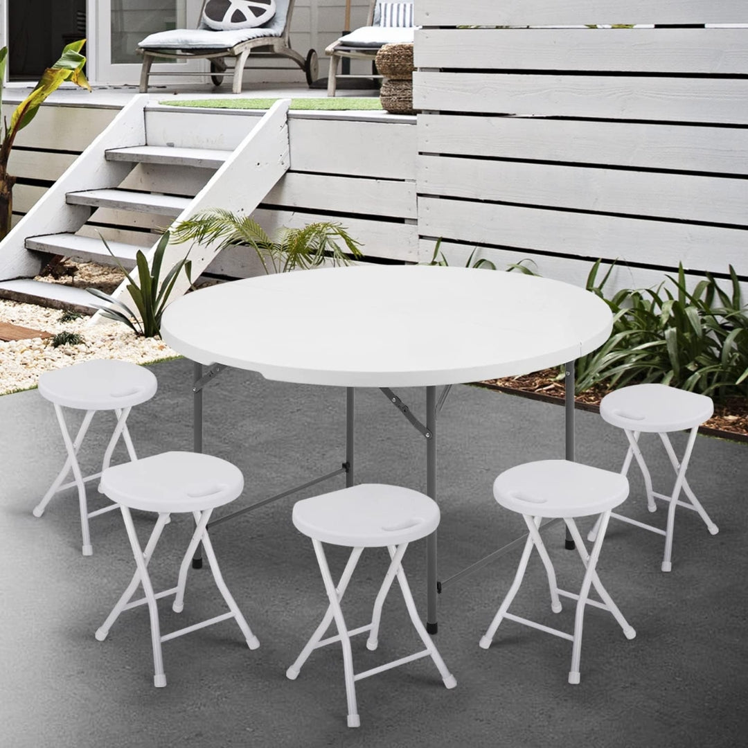 Mesa Plegable Redondo de Plástico con Metal 75x120cm Selecto