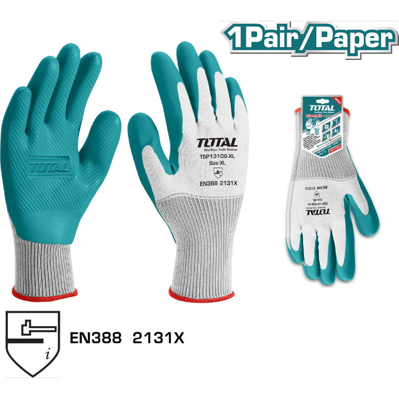 (1 Par) Guantes De Latex . Media XL. Total TSP13106-XL