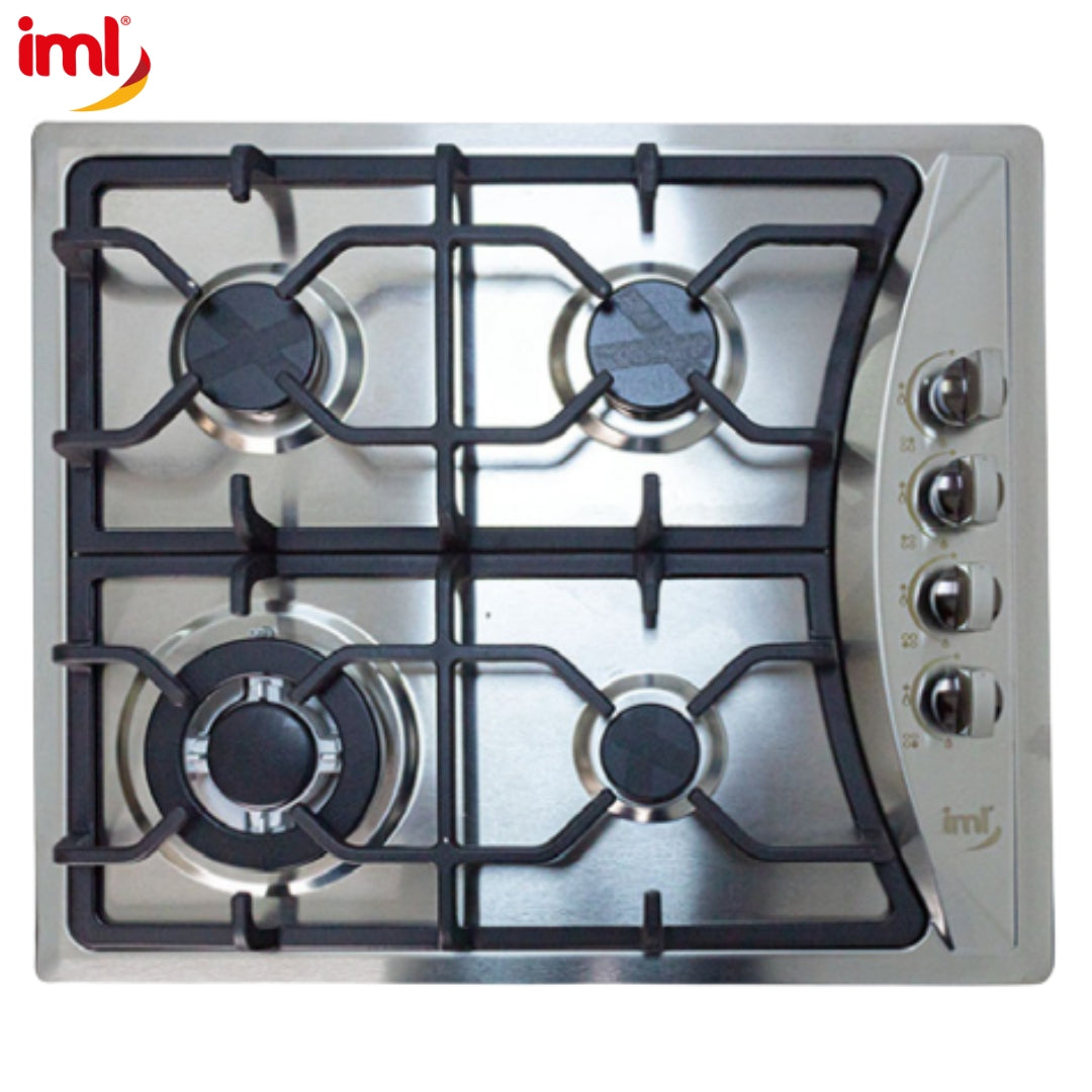 Estufa Empotrable de Acero Inoxidable de 4 Quemadores IML QE-4A