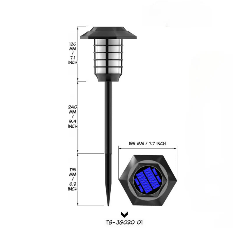 Luz Solar Tipo Estaca Para Exteriores 66LED (1 Pza) 5.5V 1.8W (Luz Blanca Y Cálida). Iluminación Para Jardín. AB242 Selecto