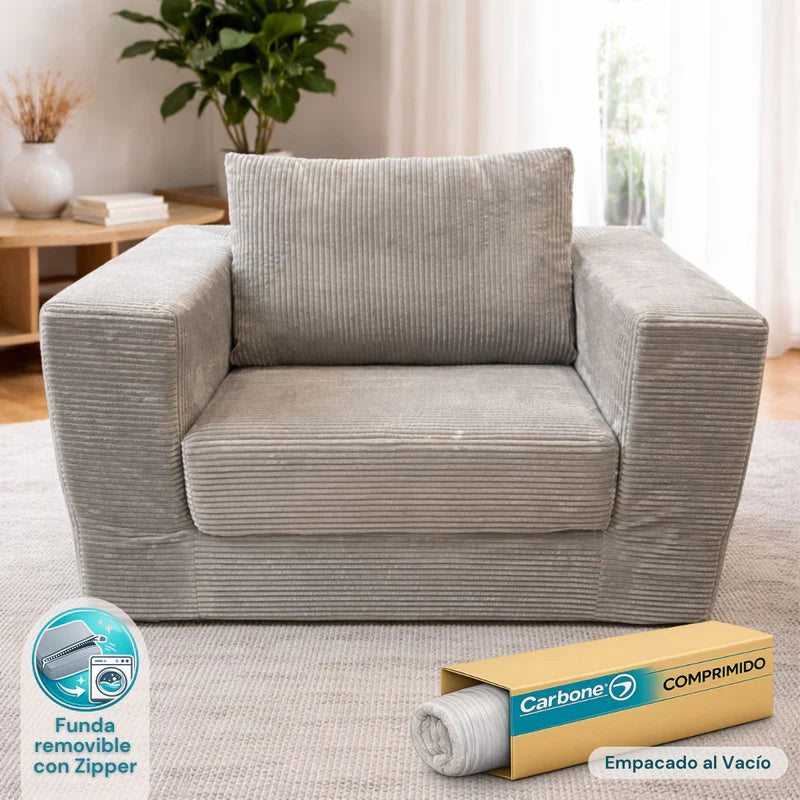 Sofá Empacado Al Vacio Memory Foam De Alta Densidad 124X84x70cm Color Light Gray 21 KX-03 Selecto
