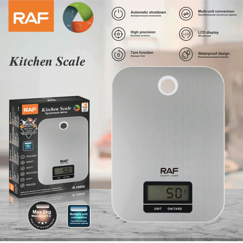 Báscula Balanza De Cocina Digital Precisión Alta 5Kg Con Pantalla LCD Y Apagado Automático R.10005 Báscula. Pesa. RAF