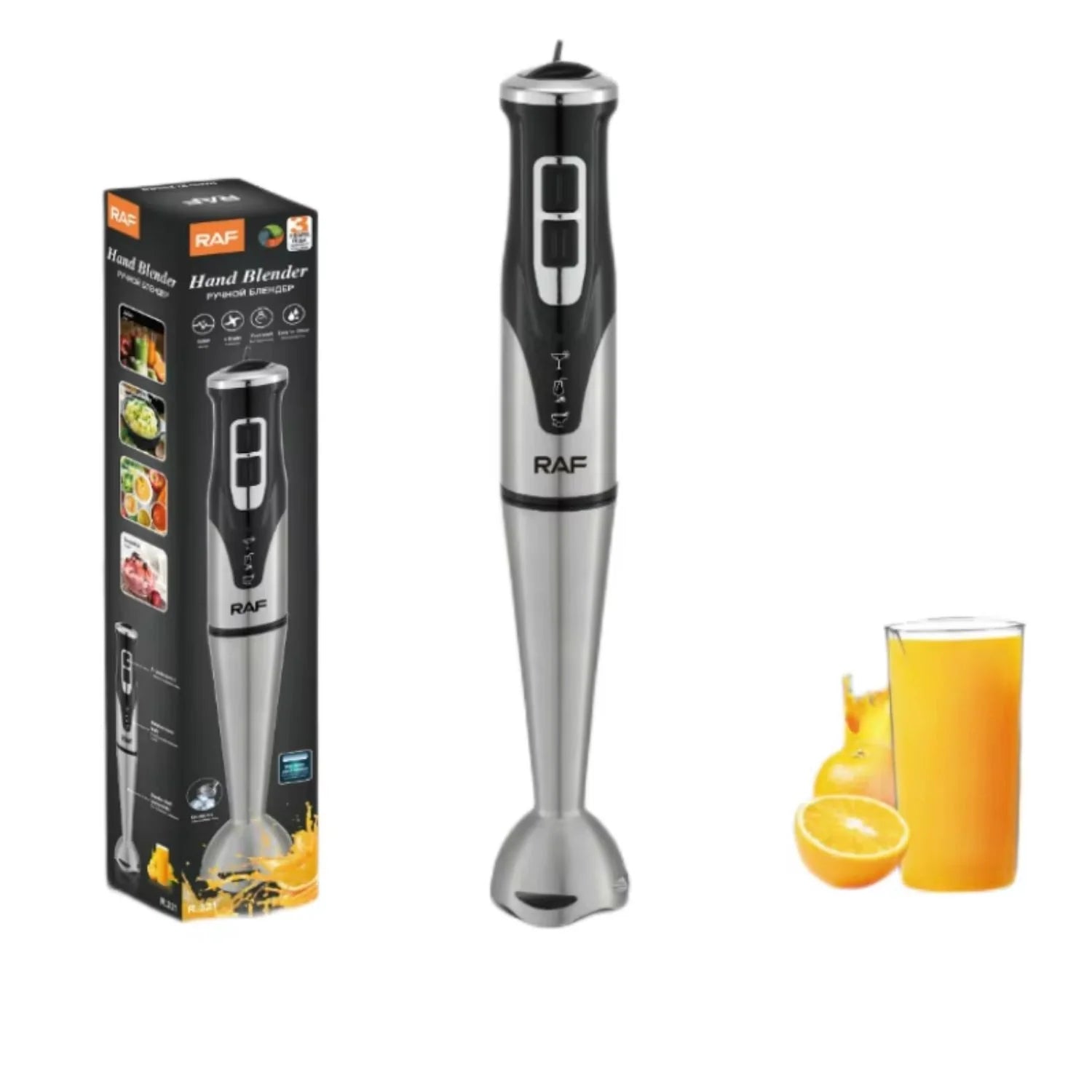 Licuadora De Mano 600W Con Vaso 600Ml Y Cuchillas Para Hielo Y Alimentos. 110V/60 Hz Blender Portátil. R.9294-110 RAF