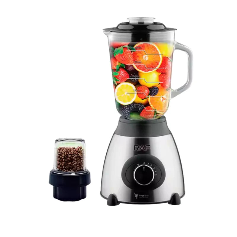 Licuadora Eléctrica 1000W 110V/60Hz Vidrio 1.5L Con 6 Cuchillas. Bóton Giratorio Con Moledor De Café. Blender R.9295-110