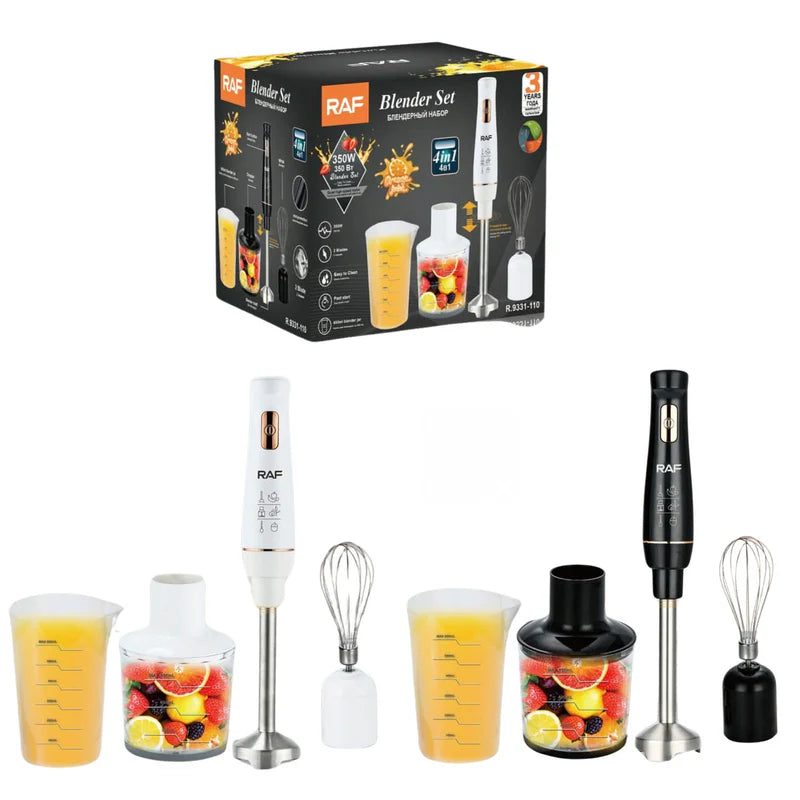Licuadora Inalámbrica De Mano Mixer 350W Con Vaso 600Ml 110V/60 Hz Batidor Y Picadora. Blender R.9331-110 RAF