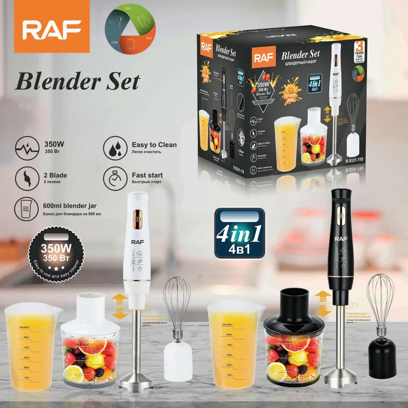 Licuadora Inalámbrica De Mano Mixer 350W Con Vaso 600Ml 110V/60 Hz Batidor Y Picadora. Blender R.9331-110 RAF