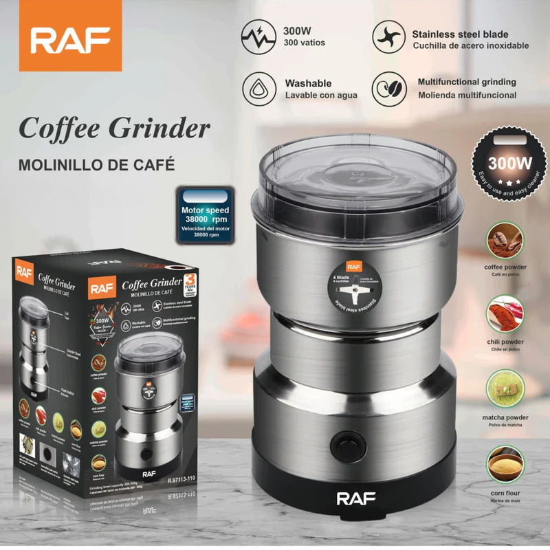 Molinillo De Café 300W Con 8 Cuchillas Inoxidables Y Motor 38000Rpm 110V/60 Hz. Molienda. R.7113-110 RAF