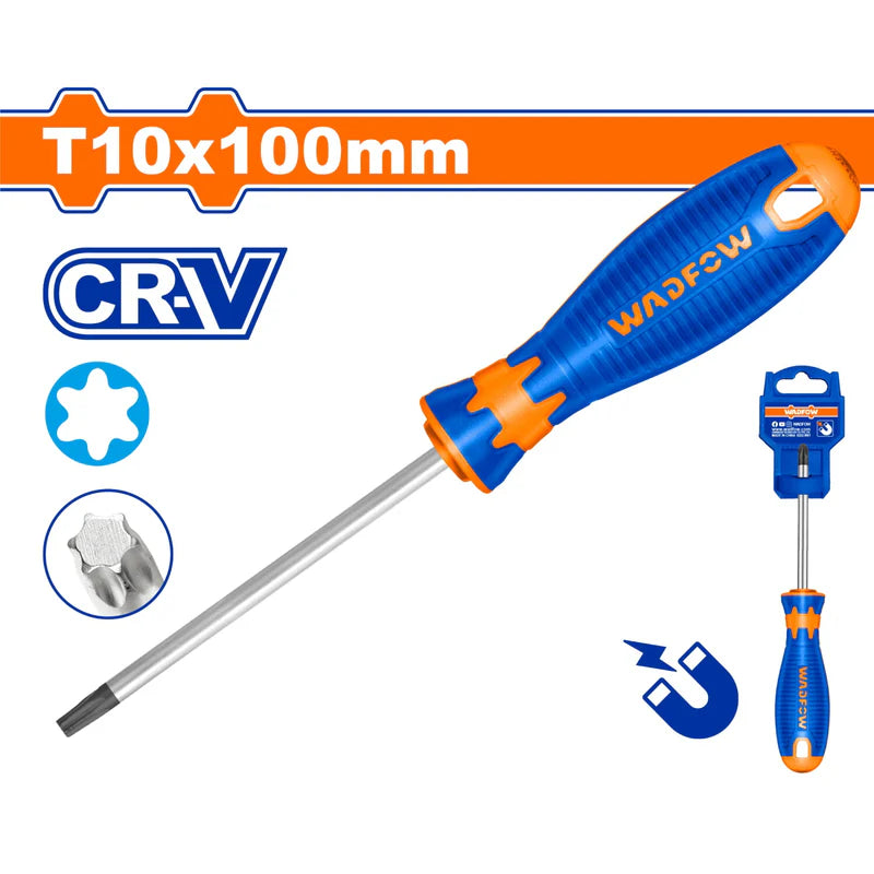 Destornillador Torx 5X100mm Vástago Redondo Cr-V Magnético WSDT214 WADFOW