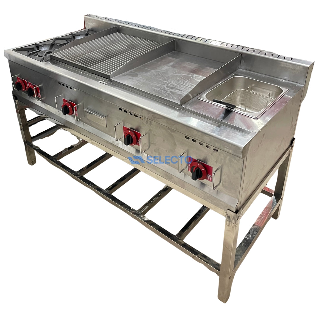 Equipo de Cocina 4 en 1 de Acero Inoxidable 1500*610*430mm HGF-1500 Selecto
