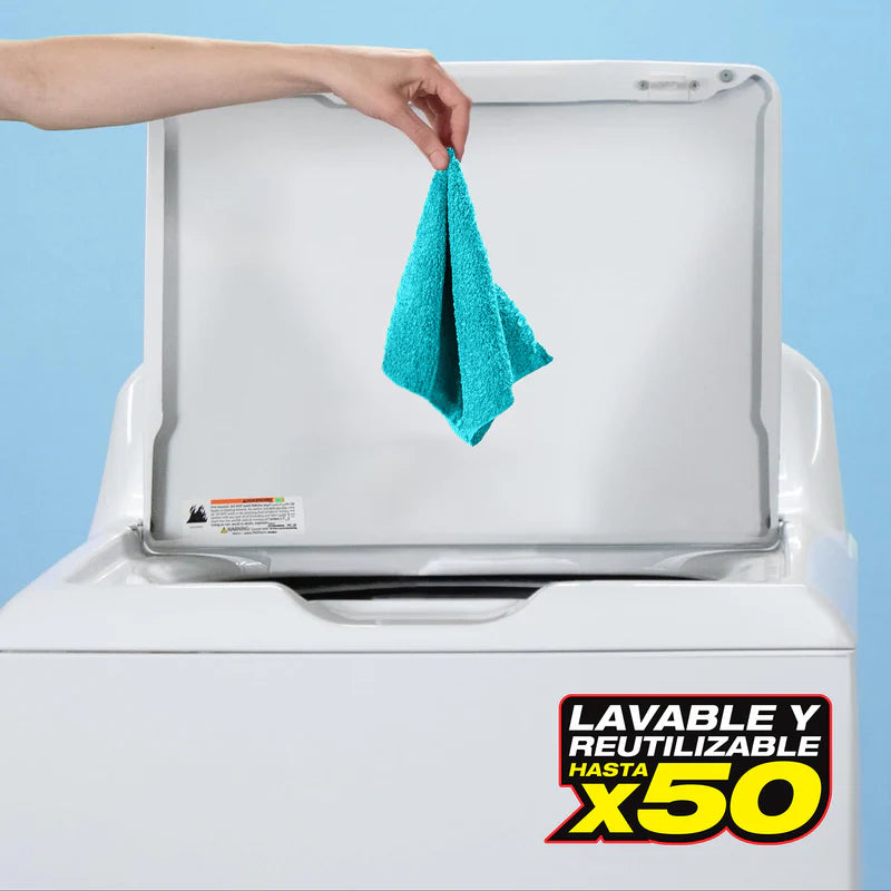 Paños De Microfibra Rollo De 50 Unidades Toallas 12”X12” (30X30cm). Trapos Super Absorbentes - Reutilizables CLE4001T CARBONE