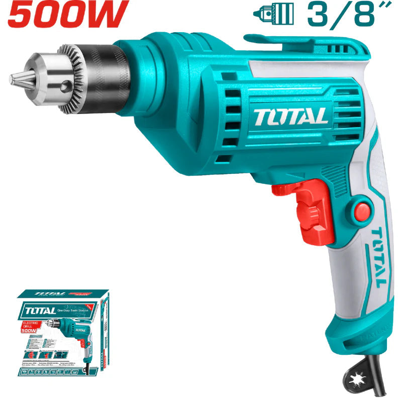 Taladro Electrico 3/8" De 500 W Con Funcion Reversible. Voltaje: 110-120V ~ 60Hz. Total UTD2051026 TOTAL