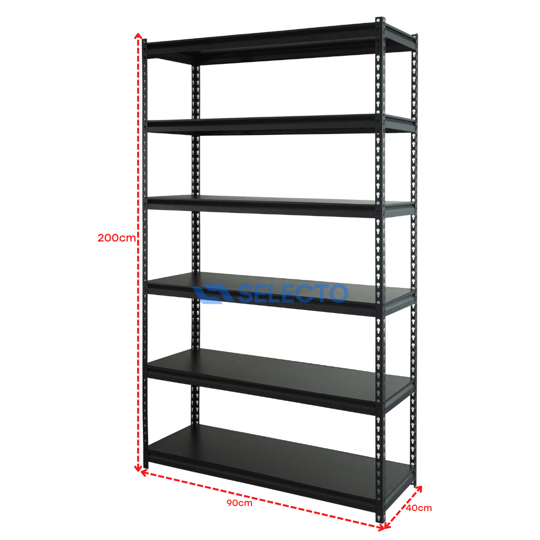 Rack o Estante de 6 Niveles 200x40x90cm 40-50Kg Por Nivel R-D-6 Selecto