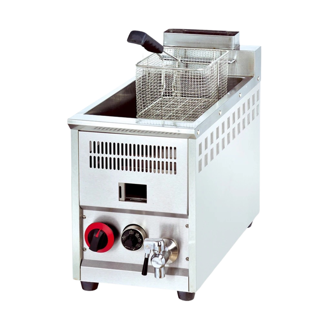 Freidora de Acero Inoxidable a Gas de 8 Litros con Termostato HGF-71A