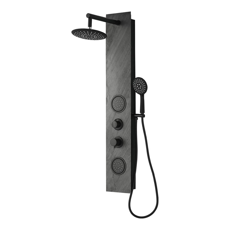 Panel de Ducha 22cm Negro Marmoleado en Acero Inoxidable 304 127-SH-Y19-305 Selecto