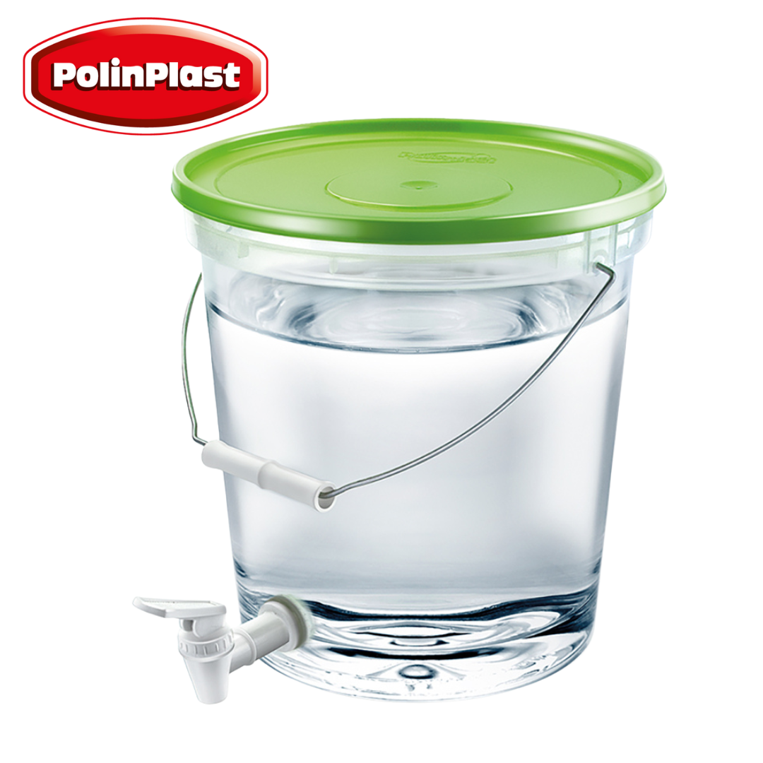 Balde con Dispensador Plástico 8 Litros / 2 Galones Polinplast 175-072 POLINPLAST