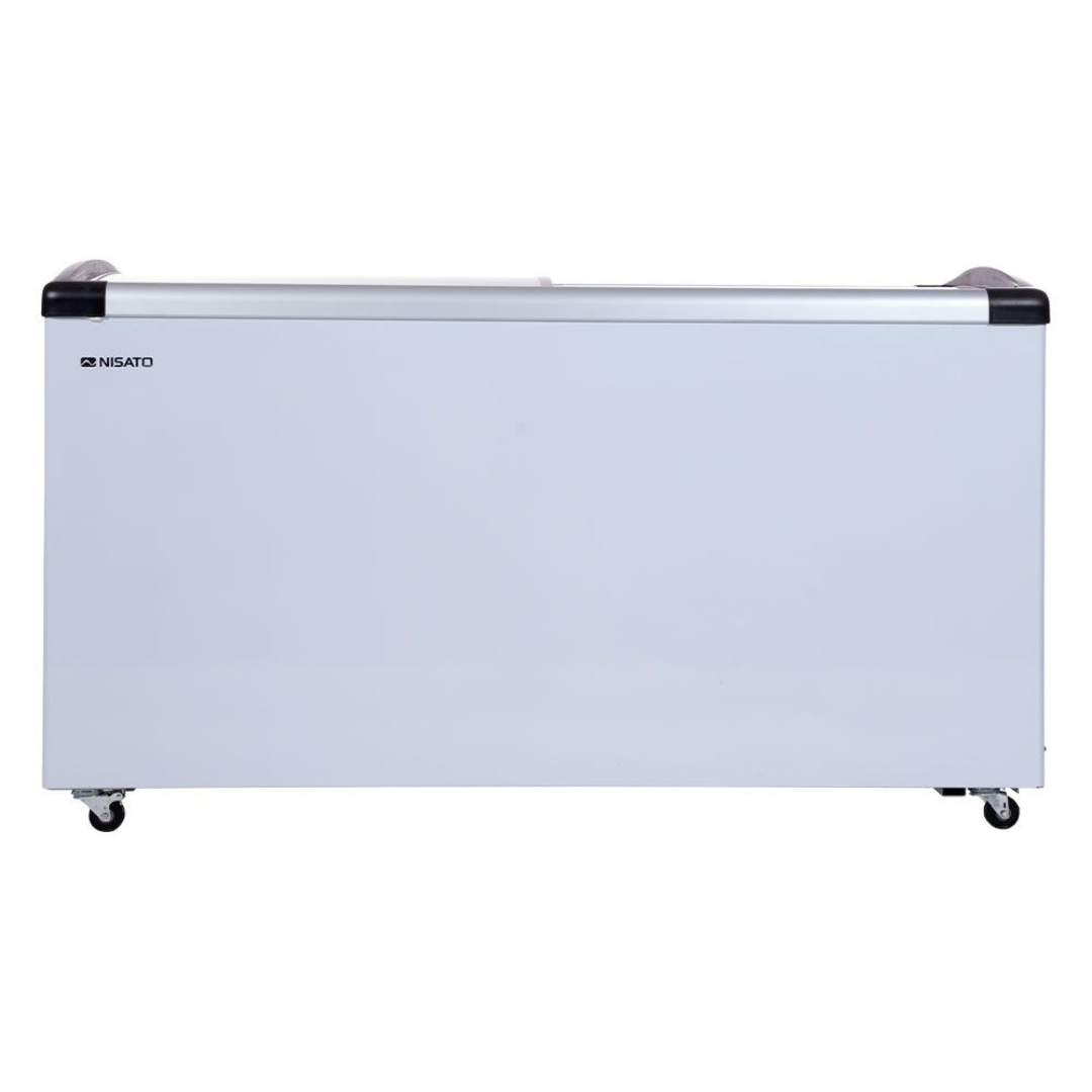 Heladera con Puertas de Vidrio Curvo 14P3/390L 6 Canastas NCHC-390GX Nisato Helado. NISATO