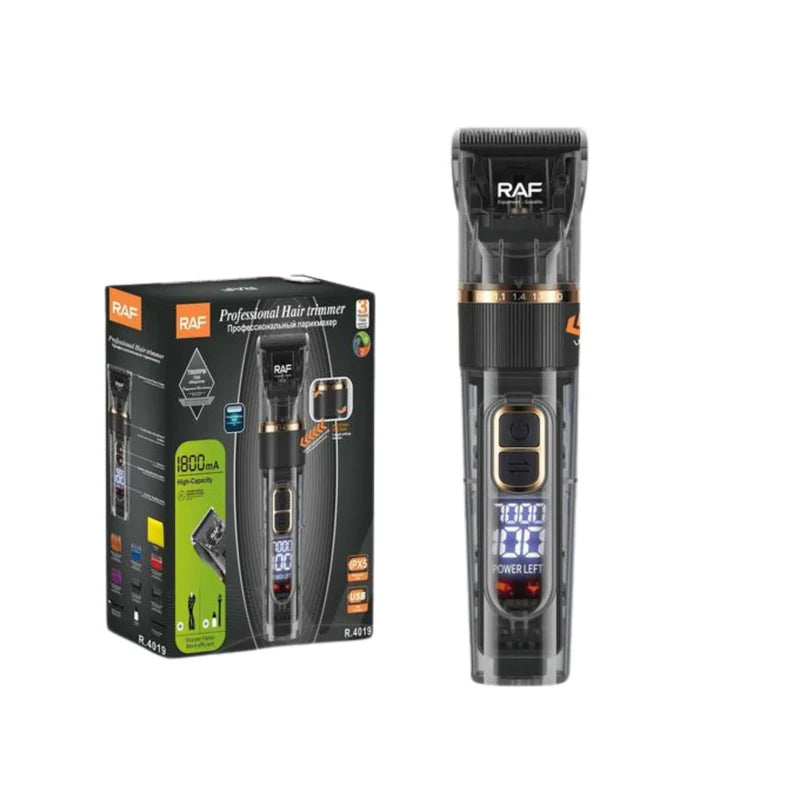 Cortadora De Cabello Eléctrica 5W , 1800Mah, Pantalla Digital, USB,5 Ajustes 110V/60Hz Cortadora Barbero R.4019 RAF