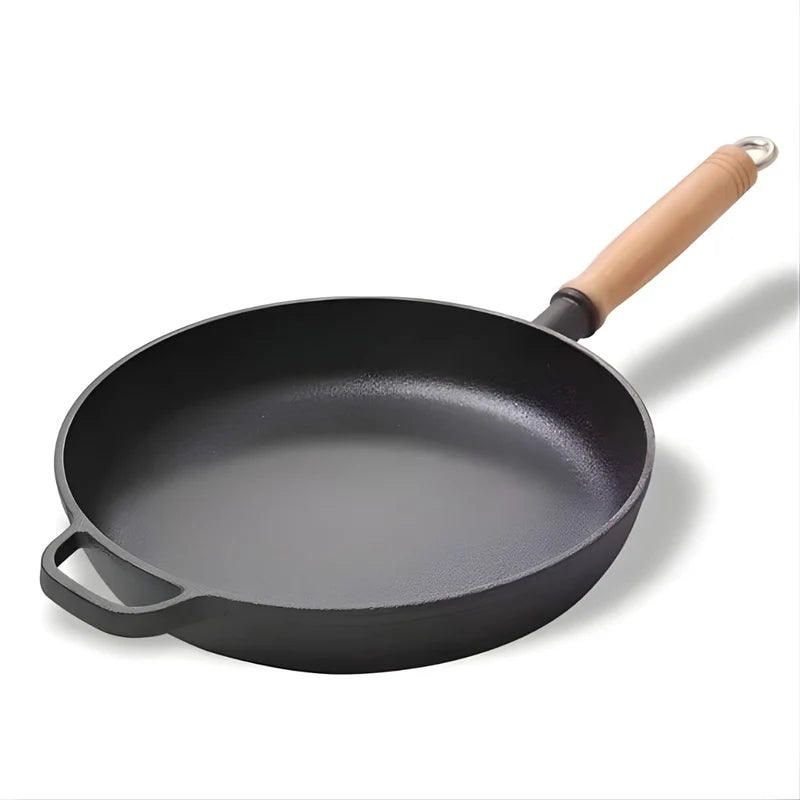 Sartén De Hierro Fundido Con Mango De Madera 10.6" (27 Cm). Sartenes. Paila Para Cocinar. Cacerola. LT179 Selecto