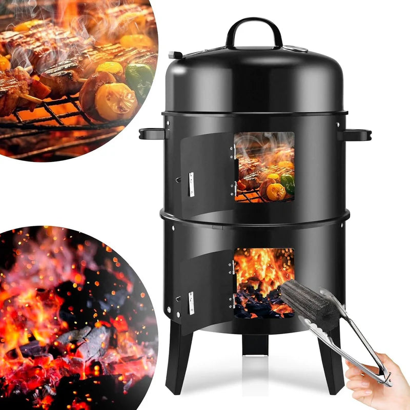 Parrilla BBQ Vertical 70X72cm. Ahumador Clásico De Hierro Para BBQ Y Asados. Asador De Carbón UN-A032 Selecto