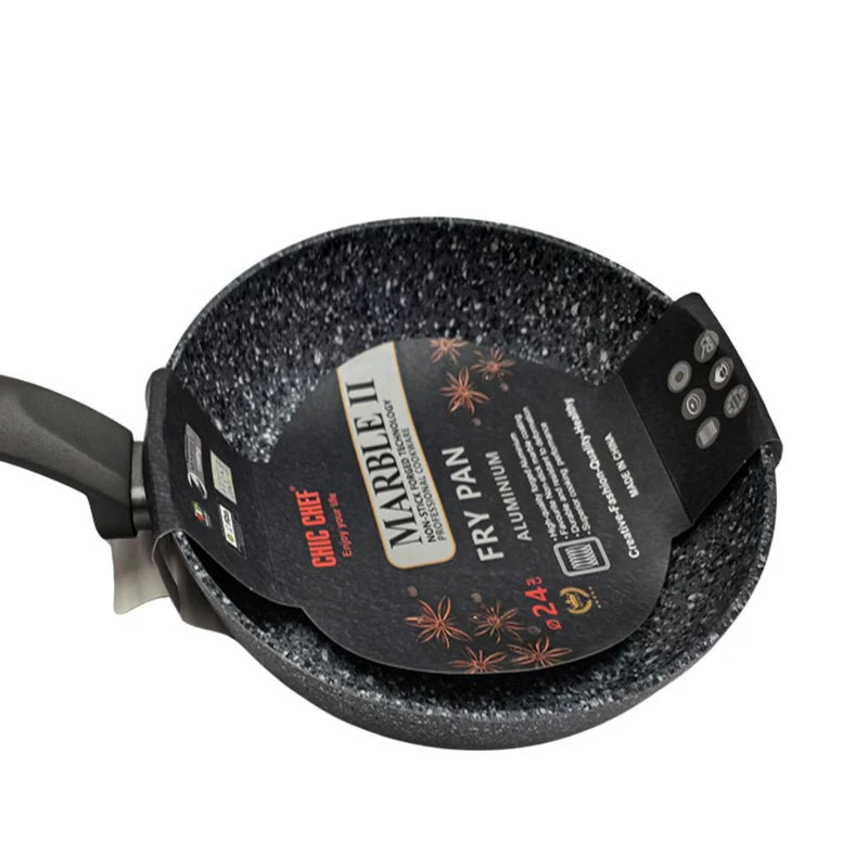 Sartén Antiadherente 24Cm 10" Aluminio Forjado Con Recubrimiento De MARMOL II Cocina Saludable. Libre De Teflón. Amigable Con El Ambiente. UN-A073 Selecto