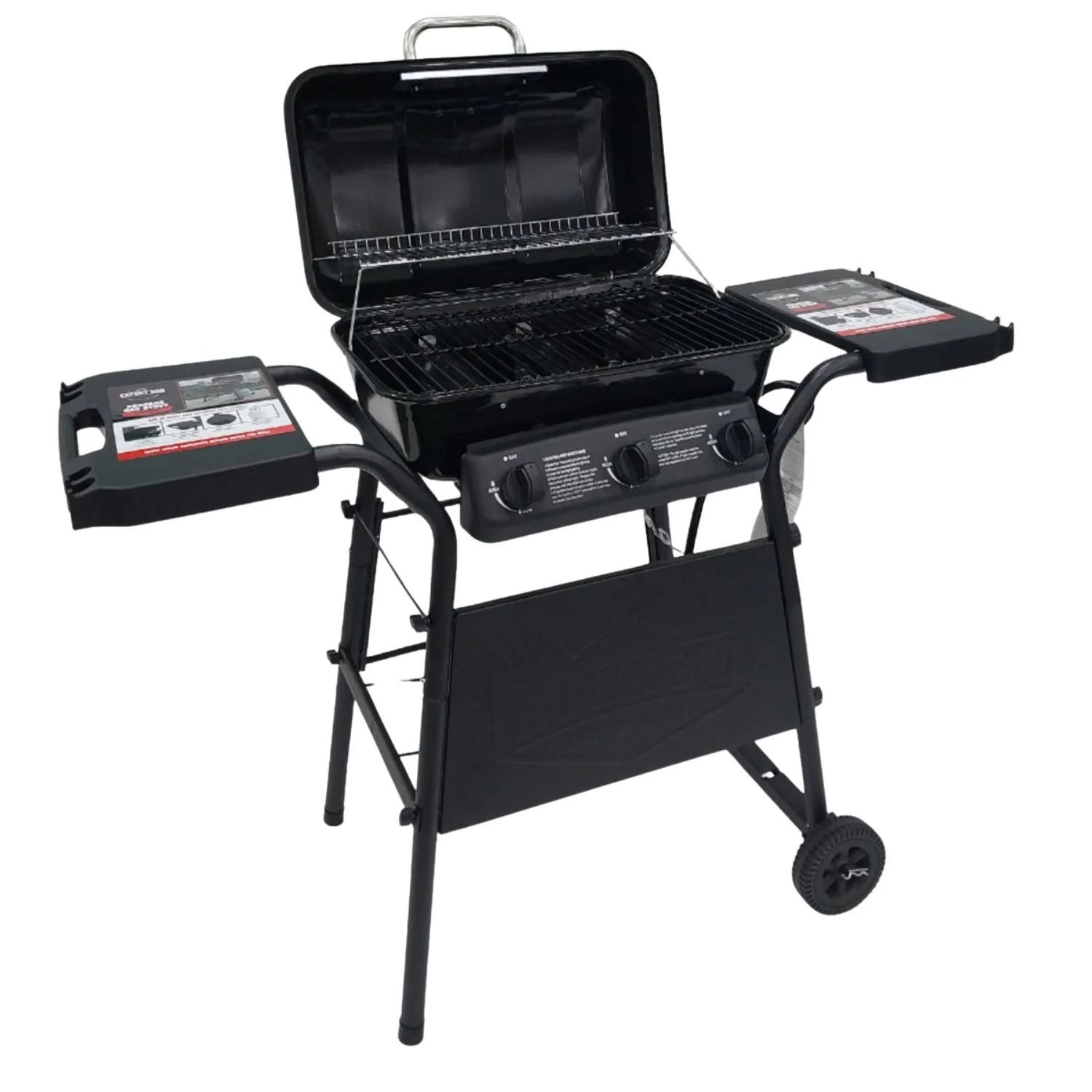 Parrillera BBQ A Gas Con 3 Quemadores Y Estantes Laterales. Encendido Rápido Acero Inoxidable. Medidas: 71X46x43cm Asador. Asadores. UN-A139 Selecto
